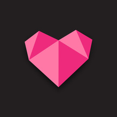 Vector illustration isolated on black background, Heart icon for valentine's day
