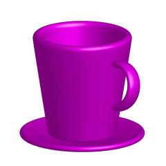 Vector image of a cup with a saucer of on a white background