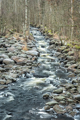 Winter view for Morrum river cascade