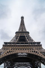 The Eiffel Tower in Paris shot against the sky