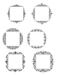 Vintage vector swirl frame set