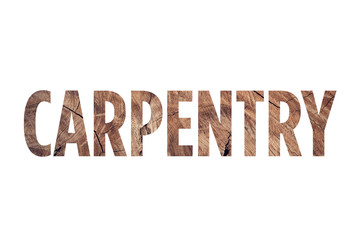Carpentry word concept on white background