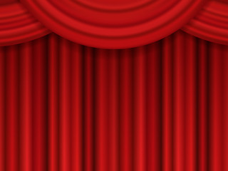 Template for your design. red theatre curtain. Vector illustration. blank for text.