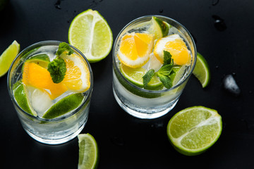 Fruits coctail and summer drink