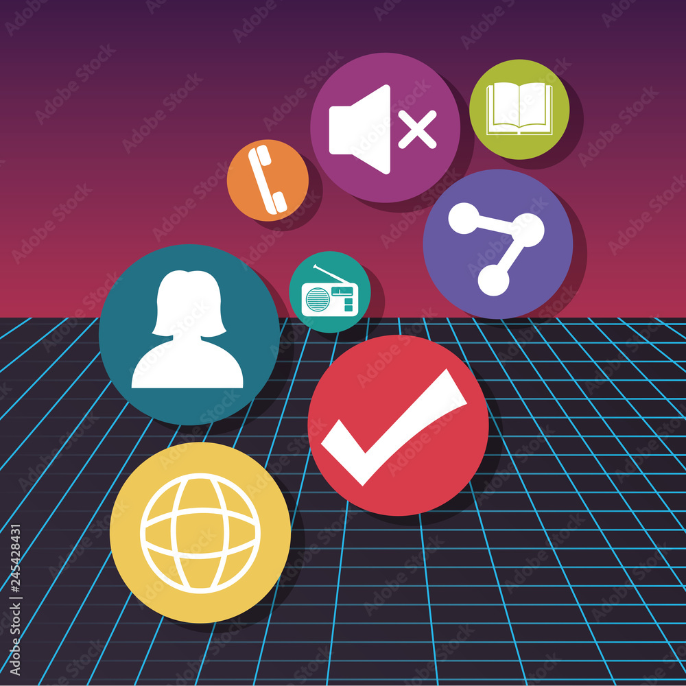 Poster set of applications menu