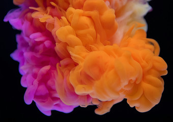 Abstract Ink splash Isolated on black background