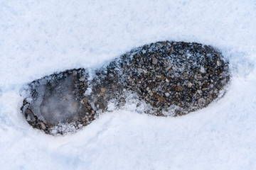 Schuhabdruck im Schnee