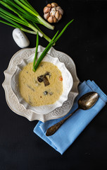 Mushroom soup with cream sour