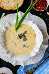 Mushroom soup with cream sour