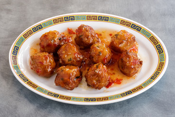 Caramelized chicken balls