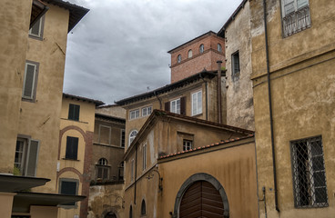 View of the beautiful city Lucca in summer, Italy.