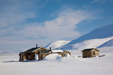 small village in winter i