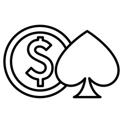 casino pick symbol with money