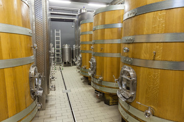 Wine barrel in cellar