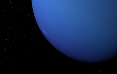 Planet Neptune on the stars background. 3D illustration.