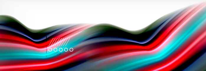 Abstract wave lines liquid fluid rainbow style color stripes background. Artistic illustration for presentation, app wallpaper, banner or poster