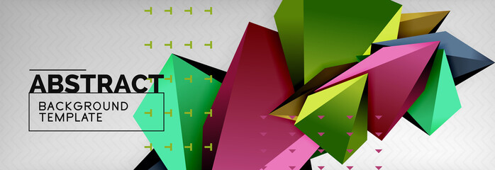 3d polygonal shape geometric background, triangular modern abstract composition