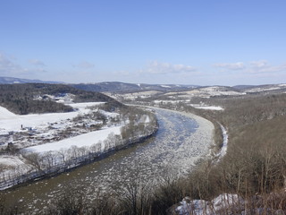 View of Susquehanna river and the beautiful farmlands and countryside of Pennsylvania