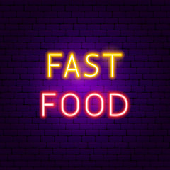 Fototapeta na wymiar Fast Food Neon Sign