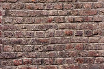Old red brick wall background texture close up. bricked wall textured pattern for continuous replicate.