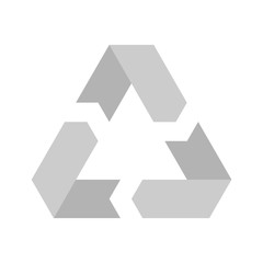 Recycling symbol. Environmental or ecological symbol. Simple flat vector icon. Grey sign