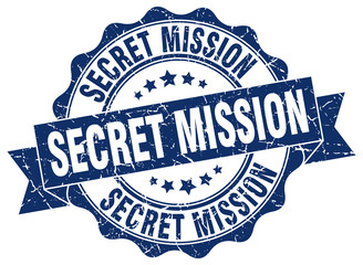 secret mission stamp. sign. seal