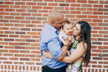 family near wall