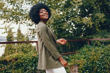 African girl in a summer city