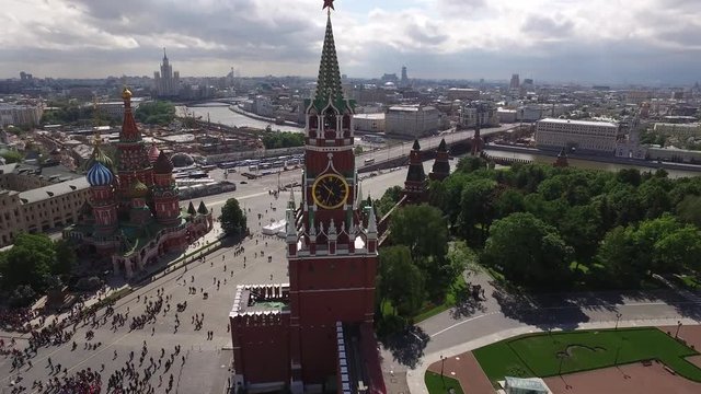 Moscow Kremlin Aerial photography and Red Square Drone view