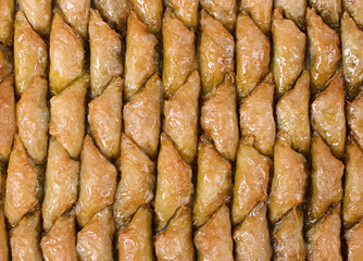 Baklava rosted with green pistachios and plenty on the shabit table