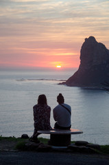 Romantic Sunset at the Ocean