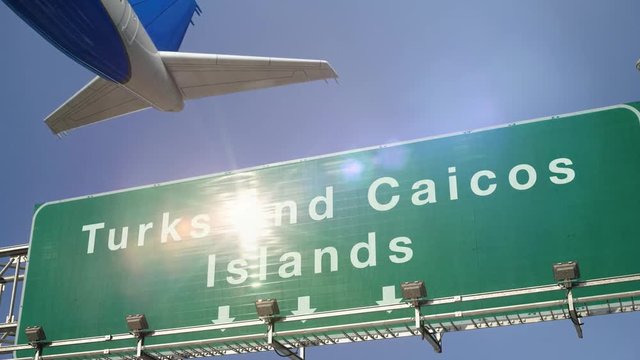 Airplane Take off Turks and Caicos