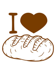 herz symbol liebe i love laib brot scheibe hunger toast lecker bäcker backen frühstück abendessen essen brotzeit clipart comic cartoon