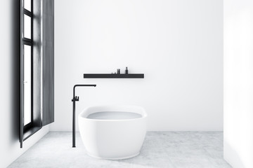 Obraz na płótnie Canvas White bathroom with tub