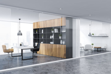 White office corridor and lounge