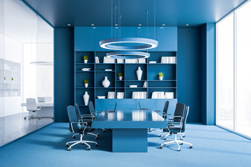 Blue meeting room interior