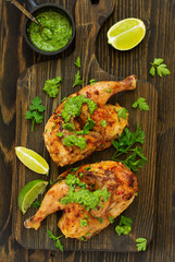 Baked Chicken with Mint Green Sauce...