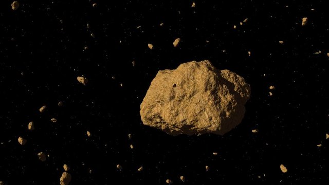Asteroid Meteor Comet Spinning Through Space With Meteor Asteroid Shower 4K