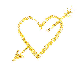 Gold glitter heart