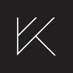 letter k simple geometric thin lines logo vector
