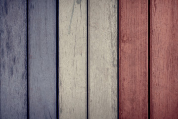 France Politics News Concept: French Flag Wooden Fence