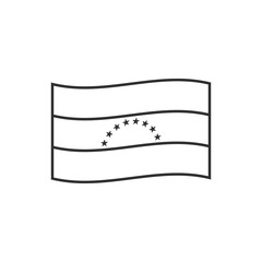Venezuela flag icon in black outline flat design. Independence day or National day holiday concept.