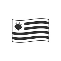 Uruguay flag icon in black outline flat design. Independence day or National day holiday concept.
