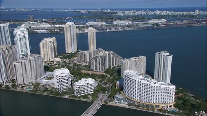 Aerial view of Miami Financial Banking District Florida