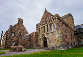 Fototapeta na wymiar Iona Abbey Including Newer Construction