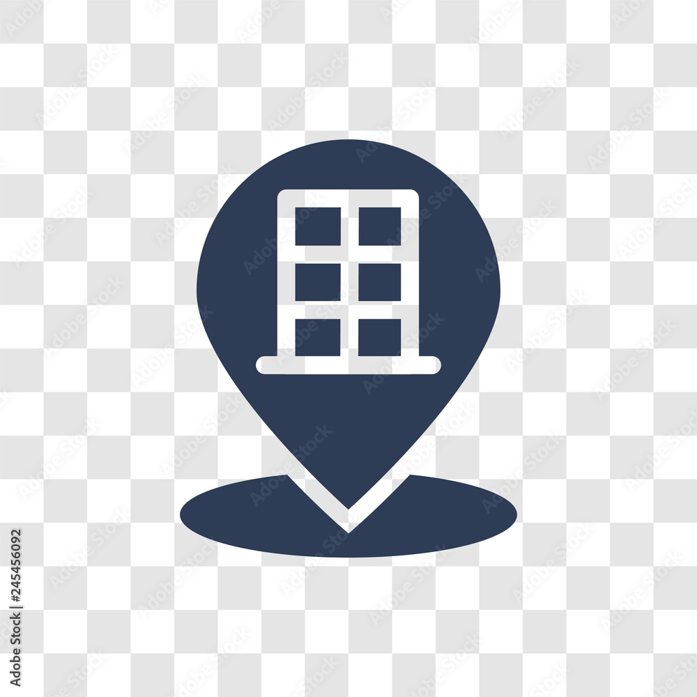Poster building pin icon vector