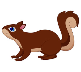 Illustration of cute brown squirrel on white background