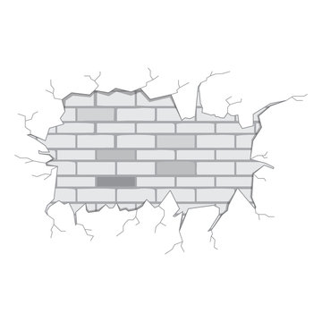 Isolated brick wall crack. Vector illustration design