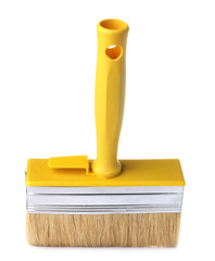 New paint brush on white background. Decorating tool