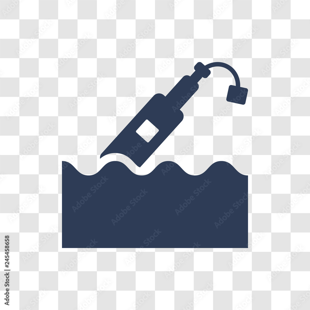 Poster message in a bottle icon vector